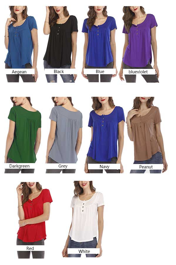 Available Colors V Neck Tops