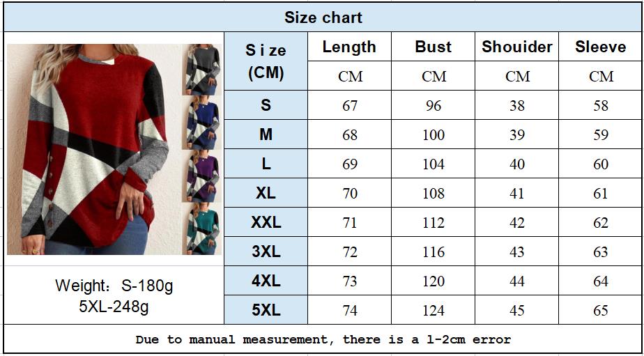 Fashion Casual Tops01 Size Chart2