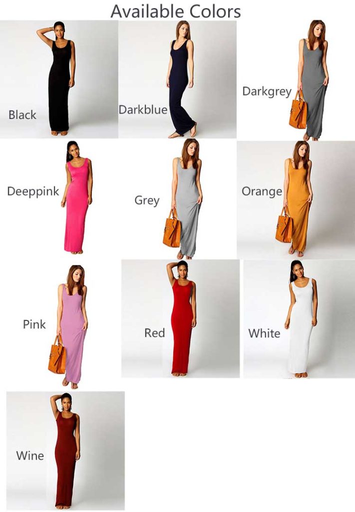 Available colors of Tank Maxi Dress
