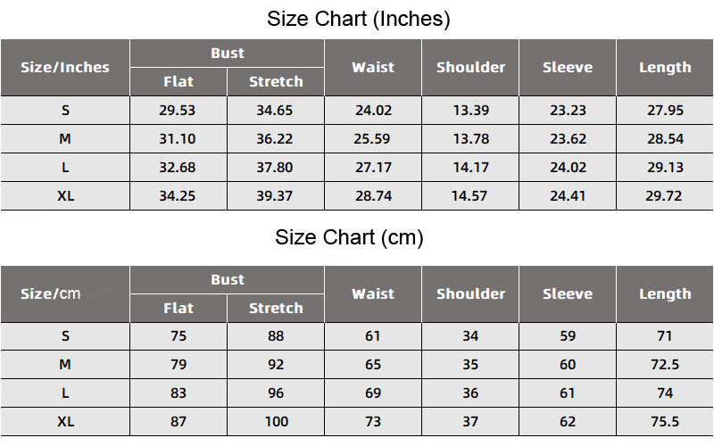 Women's Bodysuit Size Chart