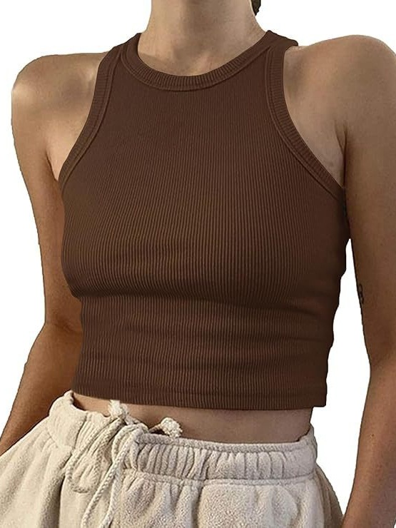 Crop Tank Tops Coffee