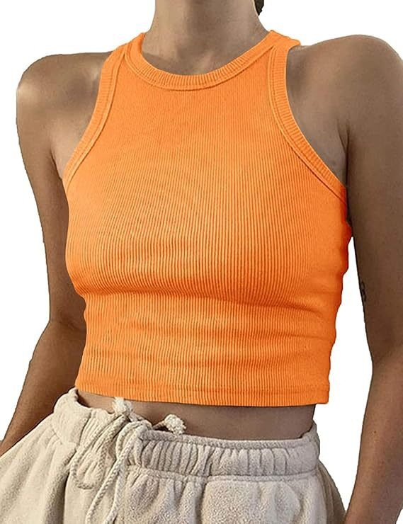 Crop Tank Tops Orange