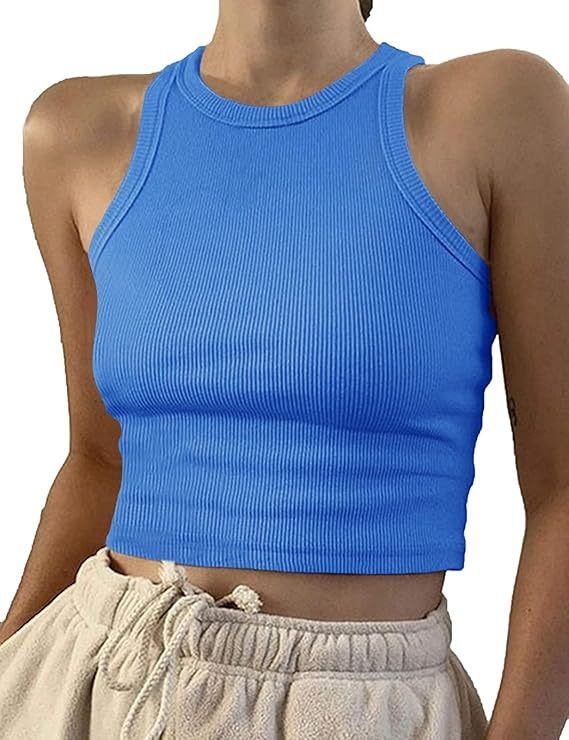 Crop Tank Tops Sapphire
