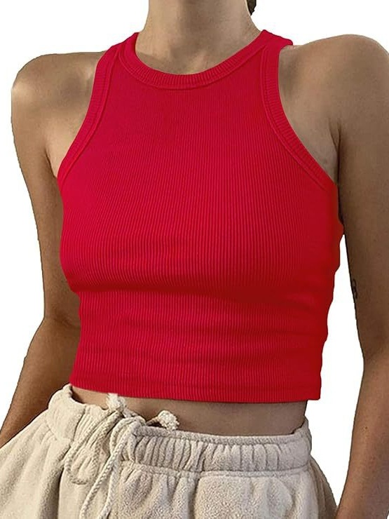 Crop Tank Tops Red