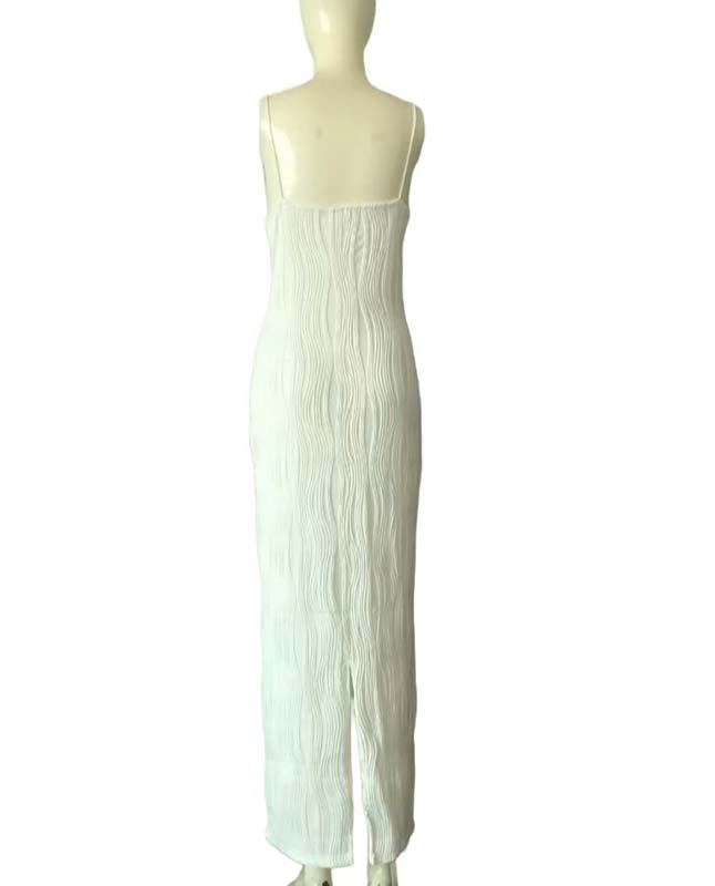 Bodycon Maxi Dress White Back