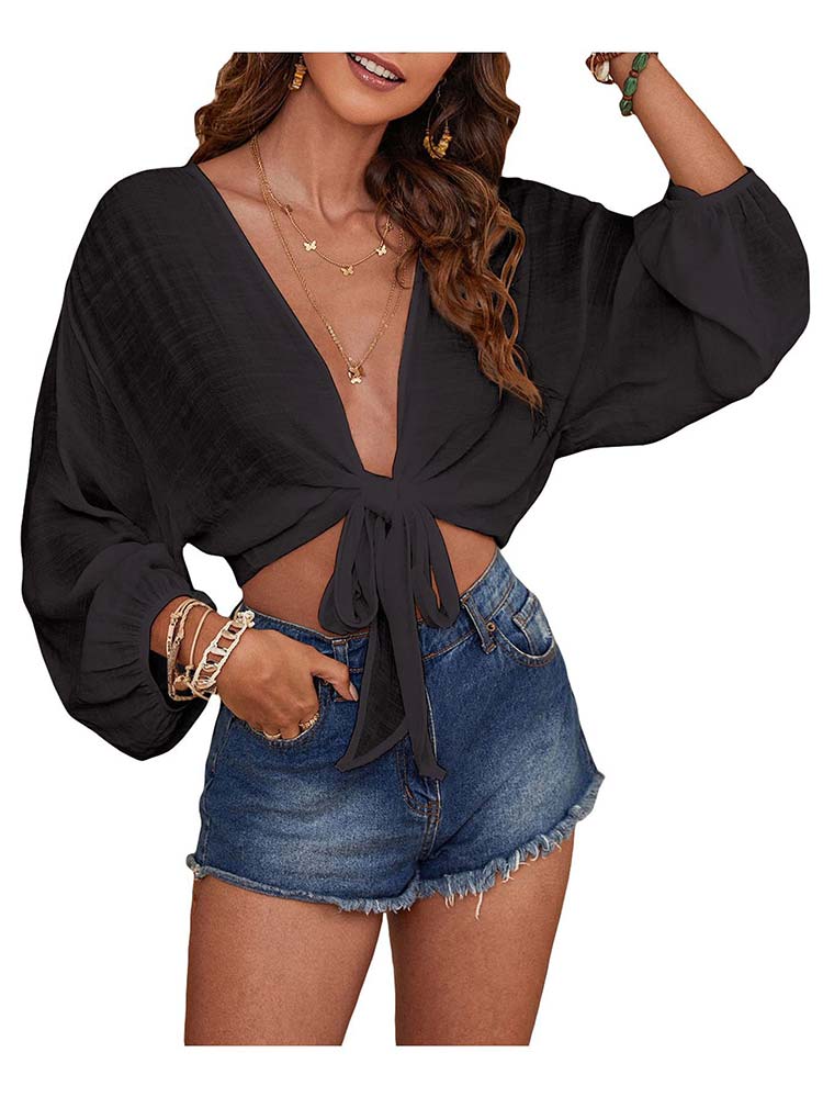Long Sleeve Cover Up Black 1