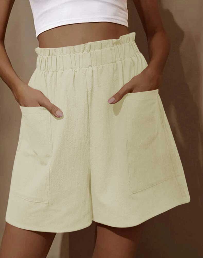 Womens High Waist Shorts 01 Beige3