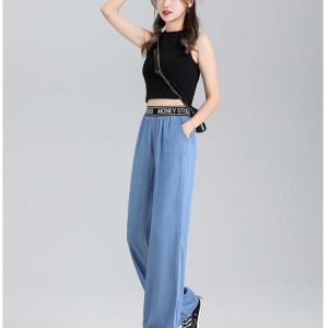 Wide Leg Pants Women 02 blue04