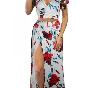 Wrap Floral Dress White