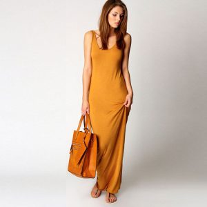 Tank Maxi Dress01 Orange