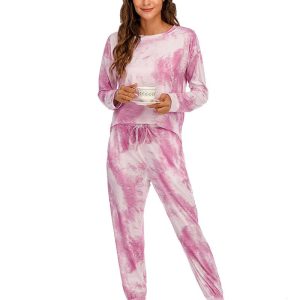 Long Sleeve Pajamas Set 01 Pink1