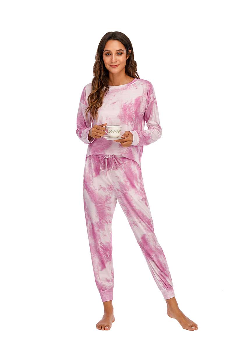 Long Sleeve Pajamas Set 01 Pink1