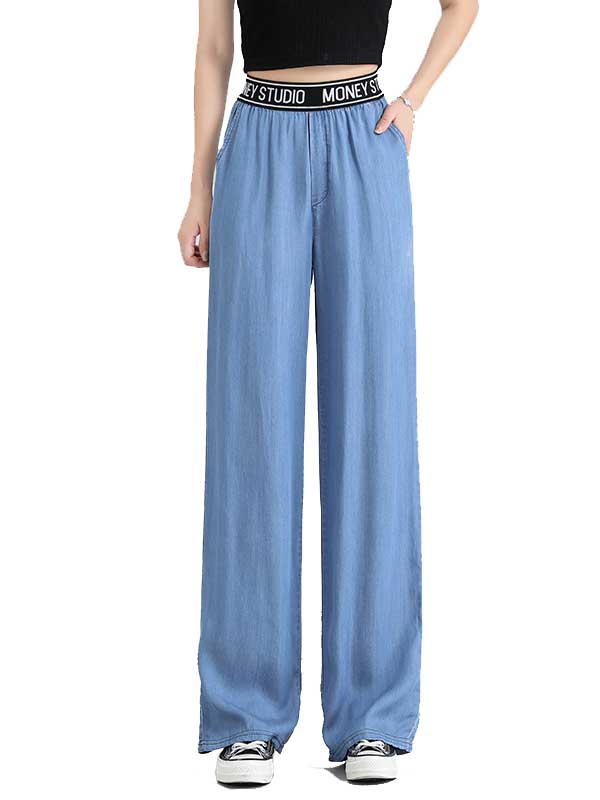Wide Leg Pants Women 02 blue01